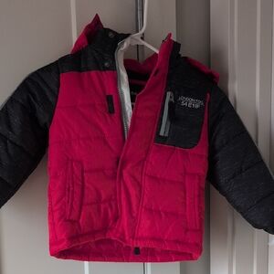 London Fog Red and Black Puffer Jacket